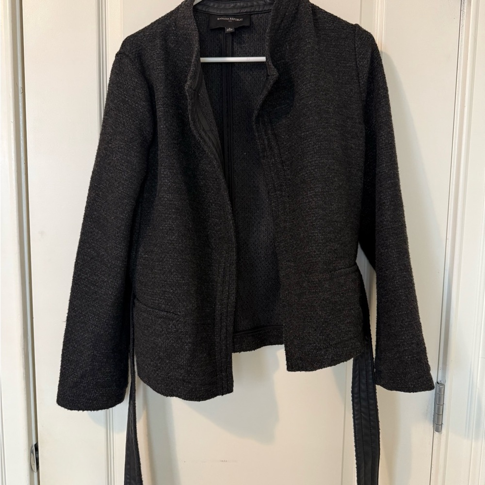 Black Open Front Blazer